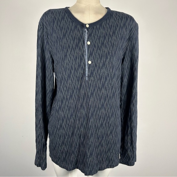 ❤️ Denim & Supply Ralph Lauren Henley Shirt Mens Medium Blue Long Sleeve - Picture 1 of 10